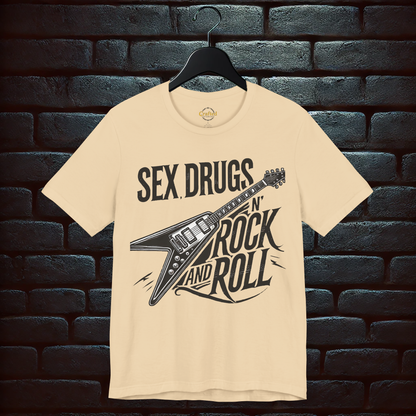 Sex, Drugs ‘n’ Rock & Roll T-Shirt, Unisex Jersey Rebel Short Sleeve T- Shirt
