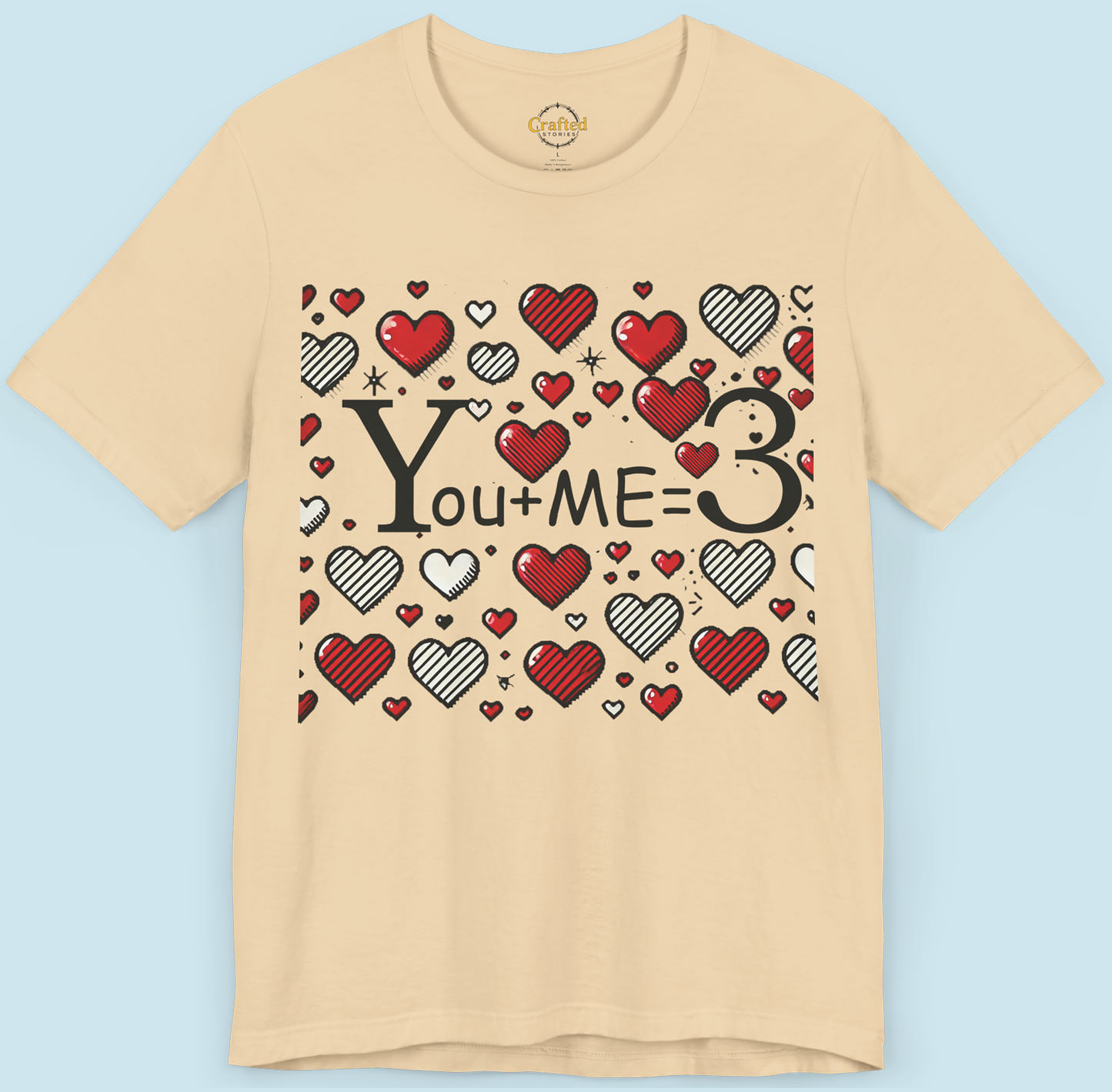 You + Me = 3 | Valentine's Day Special Tee Unisex Jersey Short Sleeve T- shirt