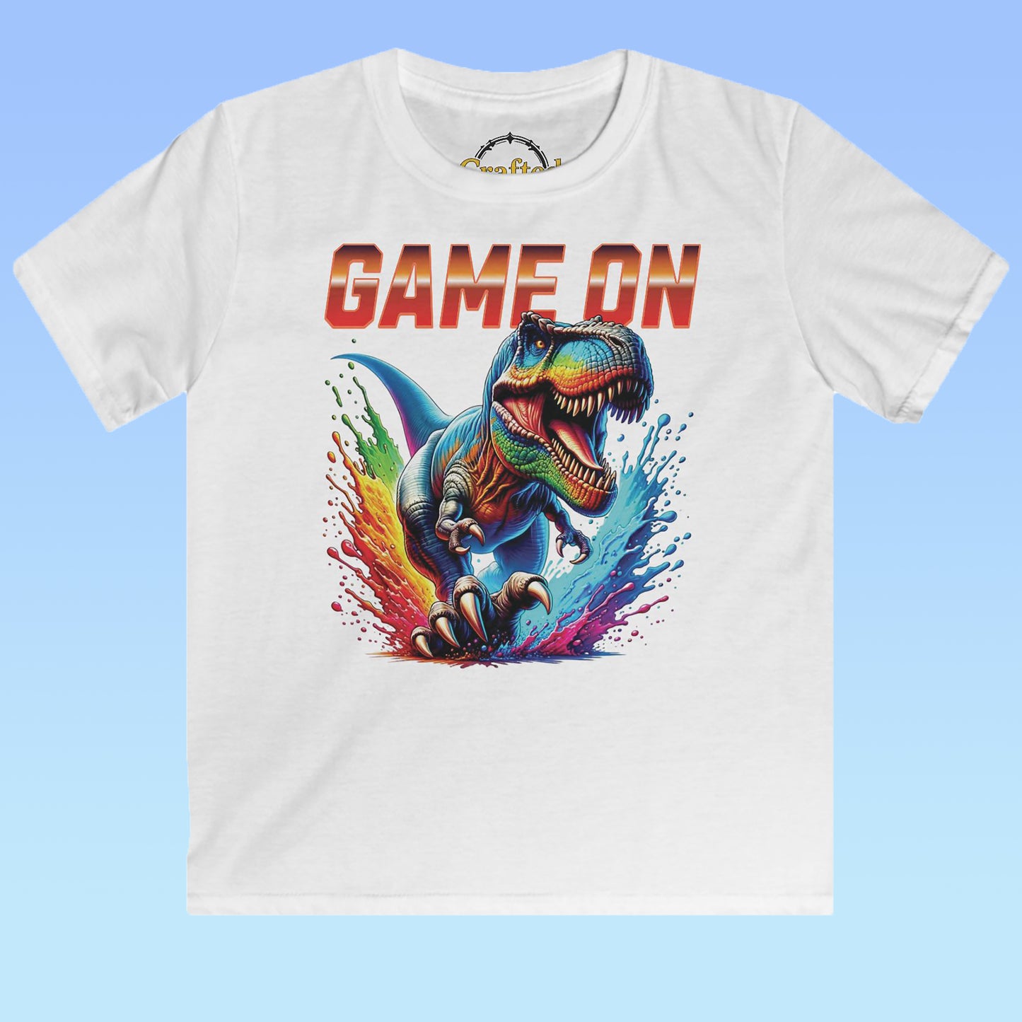 Game on- Dinosaur T- REX, Kids Softstyle Tee